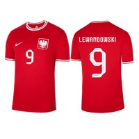 Maglie da calcio Polonia Robert Lewandowski #9 Seconda Maglia Mondiali 2022 Manica Corta